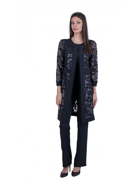 Elegant Women's Black Coat 21157 / 2021