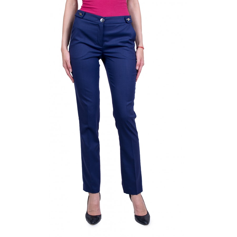 Women's Blue Skinny Fit High Rise Clean Look Regular Length Stretchable  Trouser.Track Pant.Jogger.Pant.