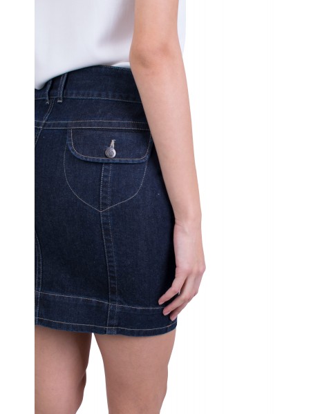 Fustă scurtă din denim pentru femei P 21115 / 2021