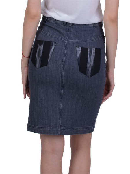 Gray Denim Skirt Business Length 21503