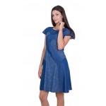 Blue ladies' denim jeans dress R17169