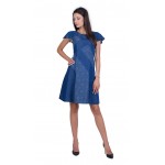 Blue ladies' denim jeans dress R17169