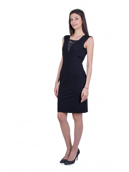 Rochie ajustată neagră 21150 / 2021