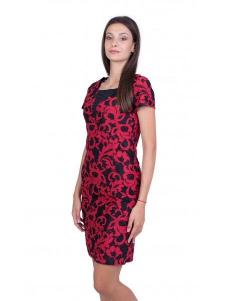 Fitted Red Lace Dress 21160 / 2021