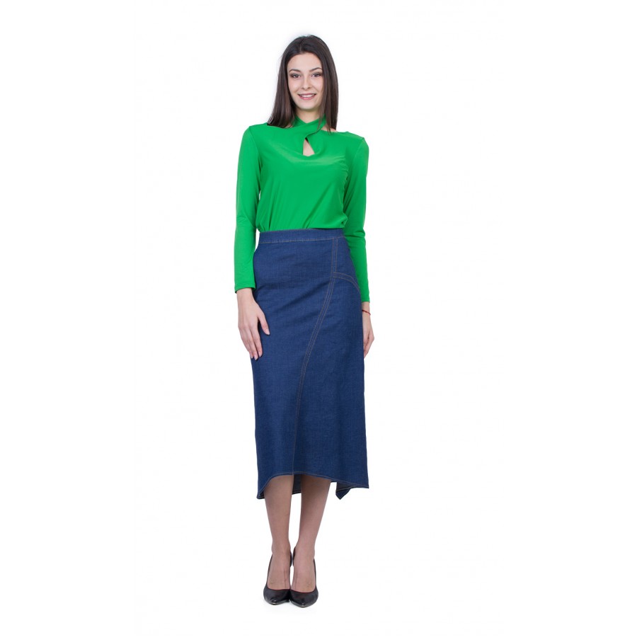 Set de damă bluză cu fustă din blugi 22118 - 102