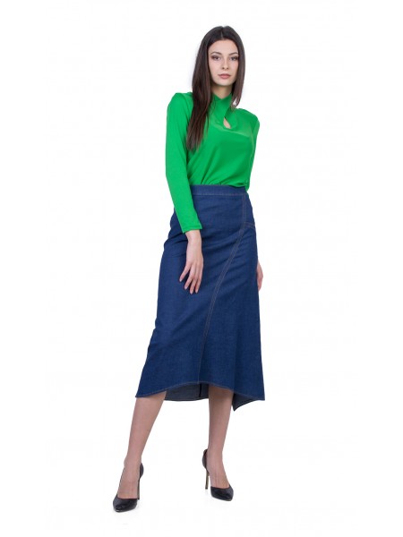 Women's Set Blouse with Denim Skirt 22118 - 102