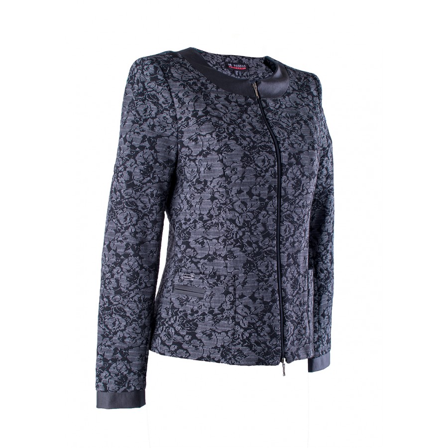 Women's Jacket with Leather Details 23111 / 2023 Women's Jacket with Leather Details 23111 / 2023
