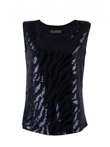 Black Tank Top with Sequins 23131 / 2023