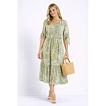 Rochie de dama cu imprimeu verde 23145 / 2023