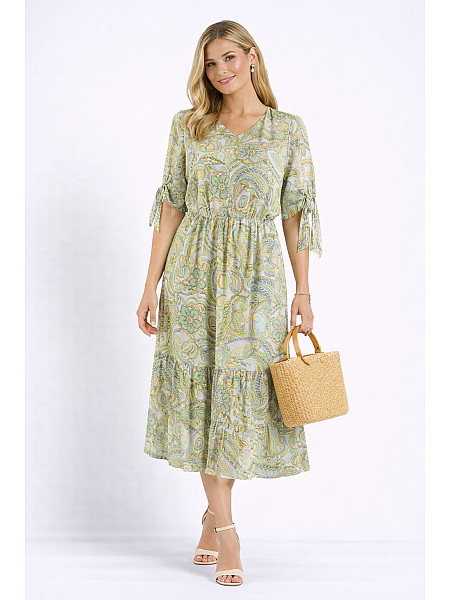 Women's Dress with Green Print 23145 / 2023