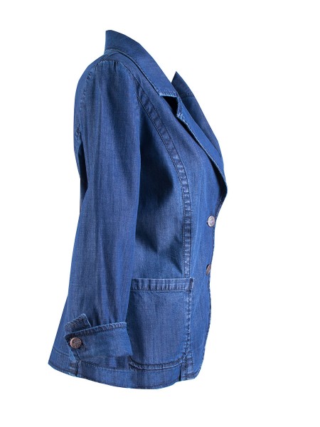 Jachetă elegantă din denim ușor Tencel 24126 / 2024