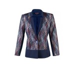 Pastel Parlak Desenli Lacivert Blazer 24127 / 2024