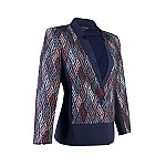 Dark Blue Blazer with Pastel Shiny Accents 24127 / 2024 Dark Blue Blazer with Pastel Shiny Accents 24127 / 2024