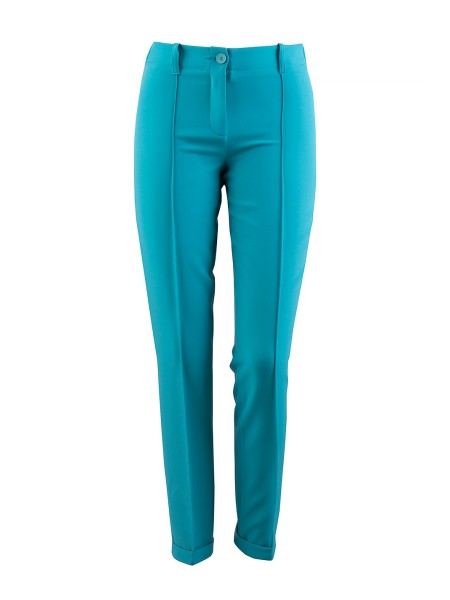 Elegant Women's Trousers in Turquoise Green 24140 / 2024