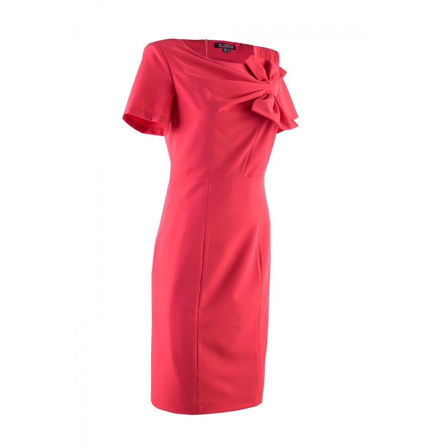 Elegant Scarlet Red Dress with Removable Ribbon 24130 RED / 2024 Elegant Scarlet Red Dress with Removable Ribbon 24130 RED / 2024