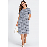 Rochie albă deschisă cu ornamente negre și buzunare practice 24136 / 2024 Rochie albă deschisă cu ornamente negre și buzunare practice 24136 / 2024