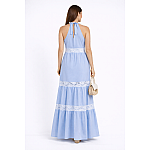 Summer light blue dress with white lace 24154 / 2024 Summer light blue dress with white lace 24154 / 2024