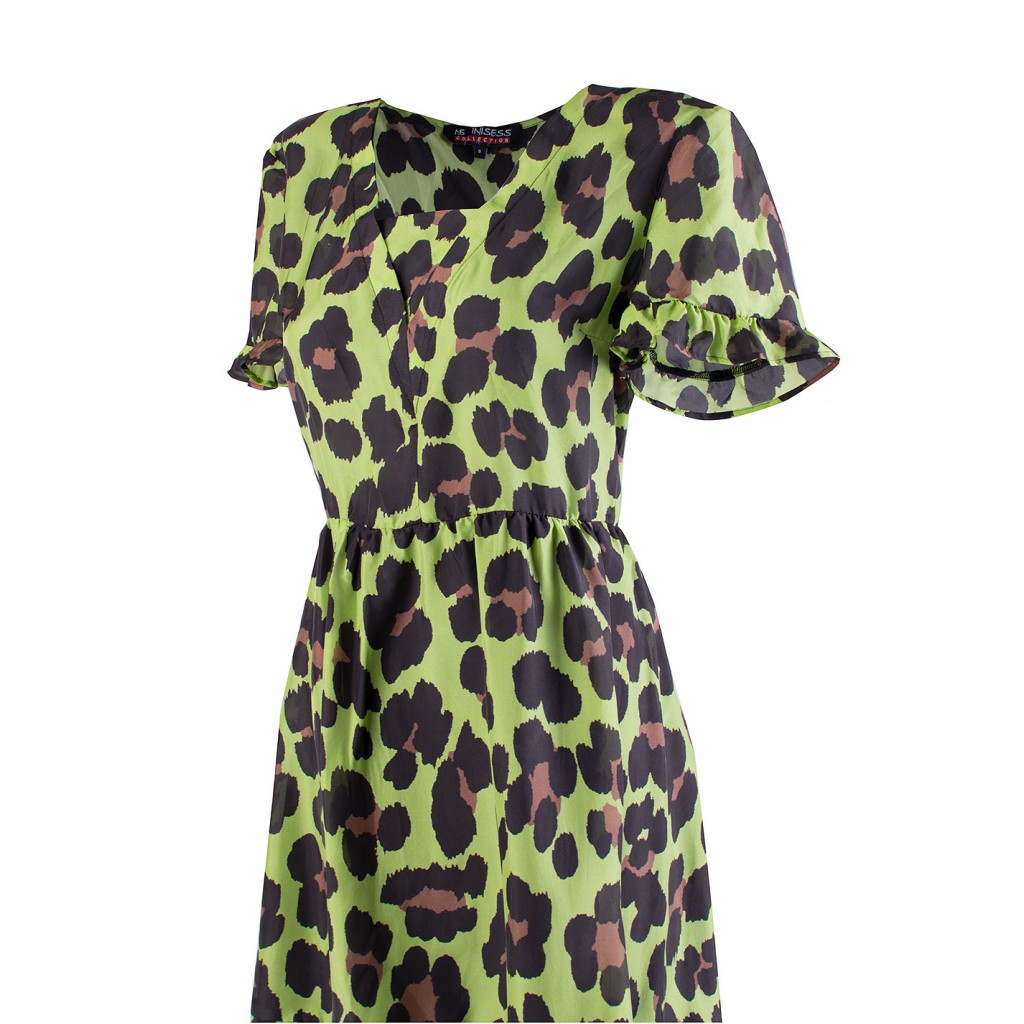 Spectacular yellow and green leopard print dress | Spring - Summer 2024 |  INISESS