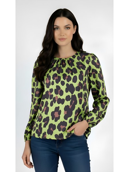 Silk Women's Blouse with Leopard Print – Luxury and Comfort 24538 / 2025