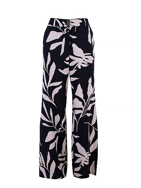 Summer Women's Trousers with Floral Right and Wide Leg 25132 / 2025 Summer Women's Trousers with Floral Right and Wide Leg 25132 / 2025