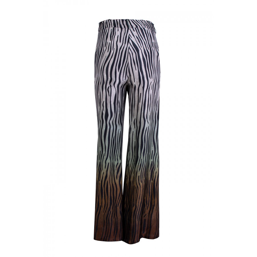 Women's Wide Leg Trousers with Tiger Ombre Print 25137 / 2025