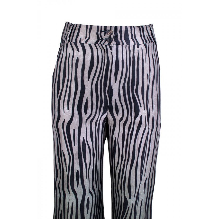 Women's Wide Leg Trousers with Tiger Ombre Print 25137 / 2025