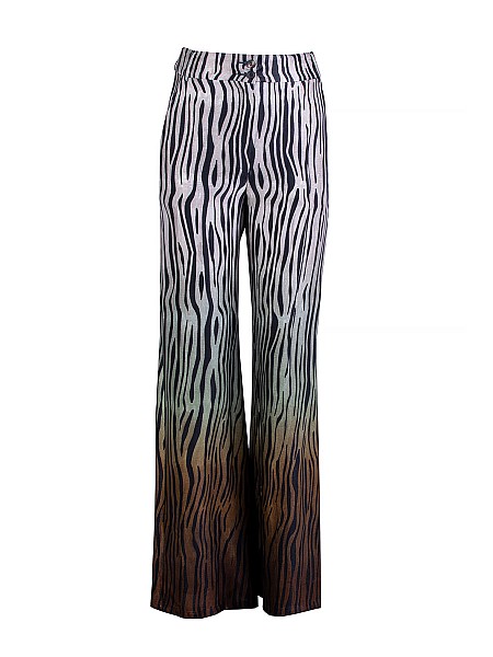 Women's Wide Leg Trousers with Tiger Ombre Print 25137 / 2025