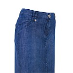 Fustă de vară albastră din Tencel cu linie elegantă 25124 / 2025 Fustă de vară albastră din Tencel cu linie elegantă 25124 / 2025