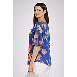 Multicolored Women's Blouse with Blue Base – Floral Style 2026 26115 / 2026 Multicolored Women's Blouse with Blue Base – Floral Style 2026 26115 / 2026