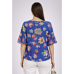 Multicolored Women's Blouse with Blue Base – Floral Style 2026 26115 / 2026 Multicolored Women's Blouse with Blue Base – Floral Style 2026 26115 / 2026