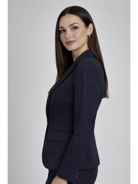 Jachetă Elegantă de Damă cu Dungi Fine și Un Nasture 26106 / 2026 Jachetă Elegantă de Damă cu Dungi Fine și Un Nasture 26106 / 2026