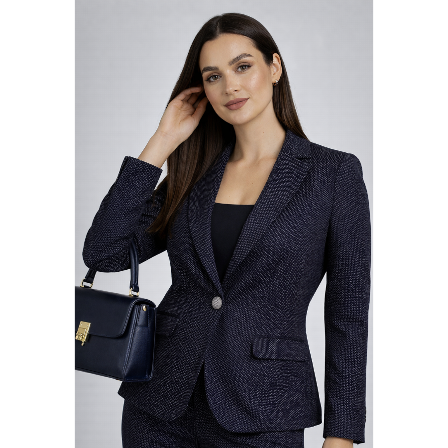 Elegant Women's Jacket with Fine Stripe and One Button 26106 / 2026 Elegant Women's Jacket with Fine Stripe and One Button 26106 / 2026