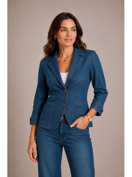 Jachetă de damă din denim Tencel – Luxury Denim Favorite 26117 / 2026