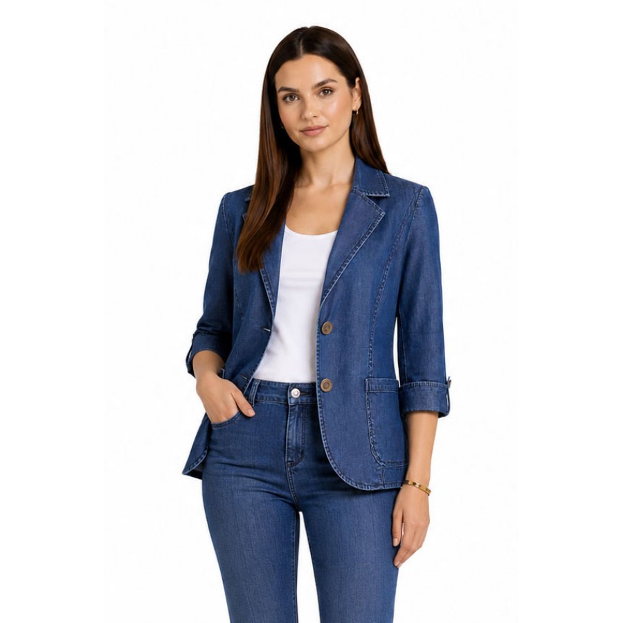 Women's Tencel Denim Set - Jacket and Jeans 9/10 26117 - 106 / 2026 Women's Tencel Denim Set - Jacket and Jeans 9/10 26117 - 106 / 2026
