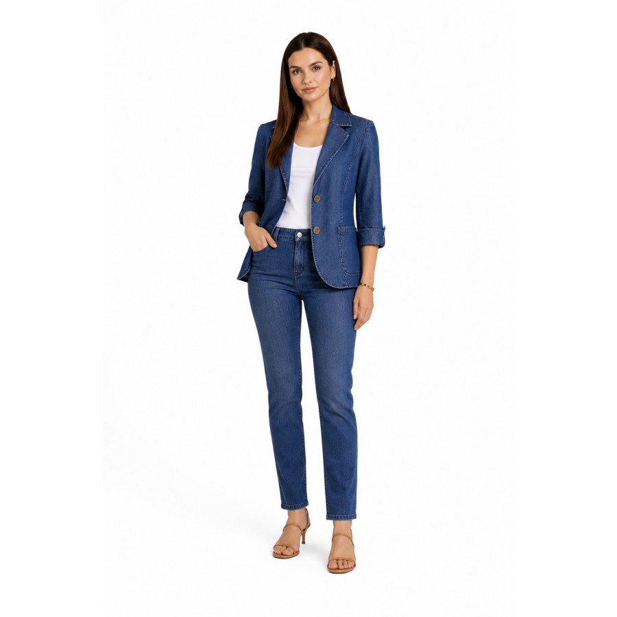 Women's Tencel Denim Set - Jacket and Jeans 9/10 26117 - 106 / 2026 Women's Tencel Denim Set - Jacket and Jeans 9/10 26117 - 106 / 2026