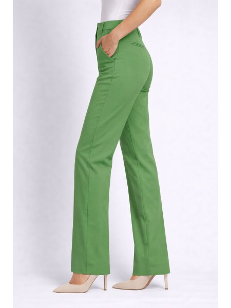 Green Elegant Trousers with Straight / Wide Leg 26105 Green Elegant Trousers with Straight / Wide Leg 26105