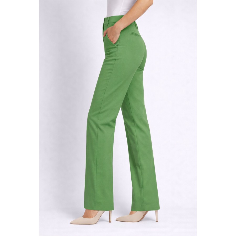 Green Elegant Trousers with Straight / Wide Leg 26105
