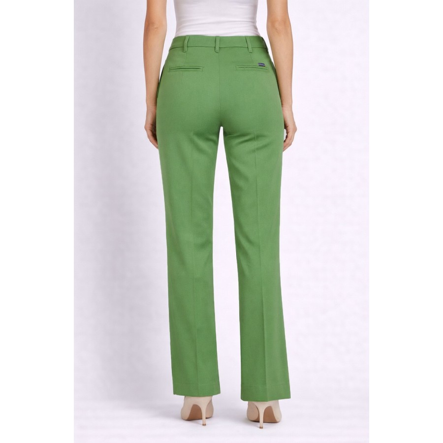 Green Elegant Trousers with Straight / Wide Leg 26105