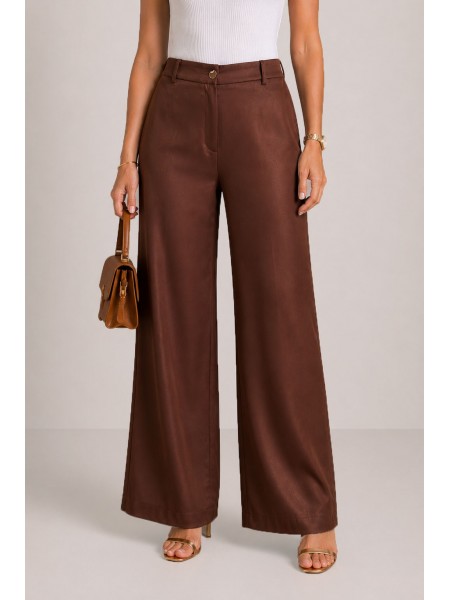 Luxury Women's Trousers in Brown - Sophisticated and Gentle 26109