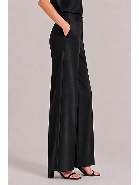Black Women's Tencel Pants with Wide Legs 26128 black / 2026 Black Women's Tencel Pants with Wide Legs 26128 black / 2026