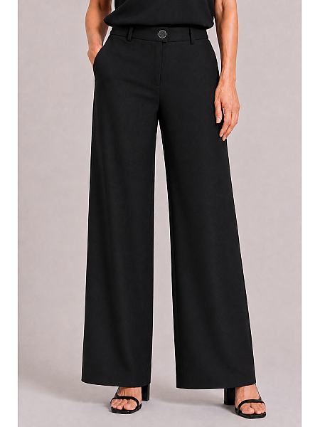 Black Women's Tencel Pants with Wide Legs 26128 black / 2026
