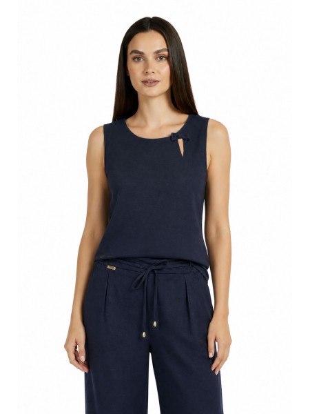 Women's Linen Tank Top in Dark Blue 26125 / 2026