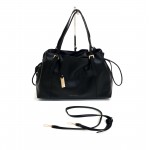 Black ladies handbag with long handle and shoulder BAG 1169 BLACK