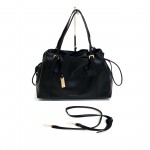 Черна дамска чанта с дълга дръжка и през рамо BAG 1169 BLACK