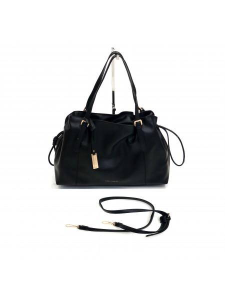 Black ladies handbag with long handle and shoulder BAG 1169 BLACK