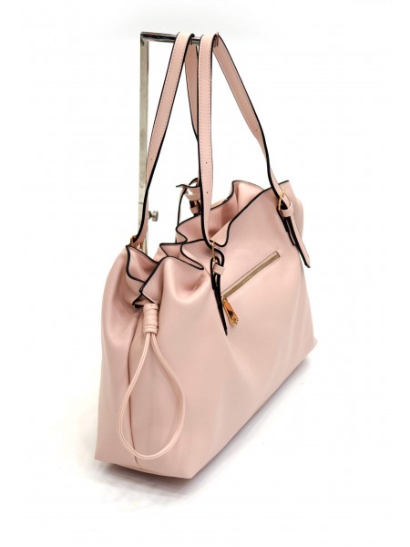 Розова дамска чанта с дълга дръжка и през рамо BAG 1169 PINK