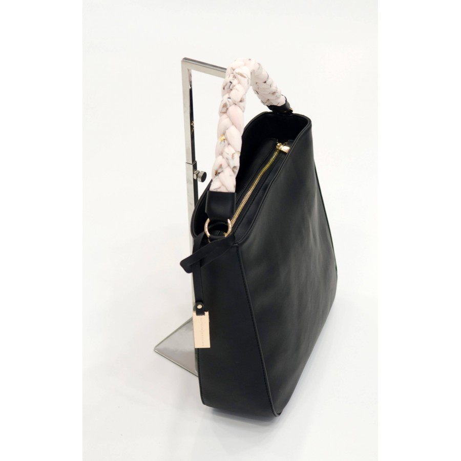 Kısa saplı, omuzlu siyah bayan çanta BAG 1174 BLACK