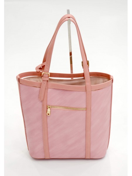 Розова дамска чанта с дълга дръжка и през рамо BAG 1176 PINK