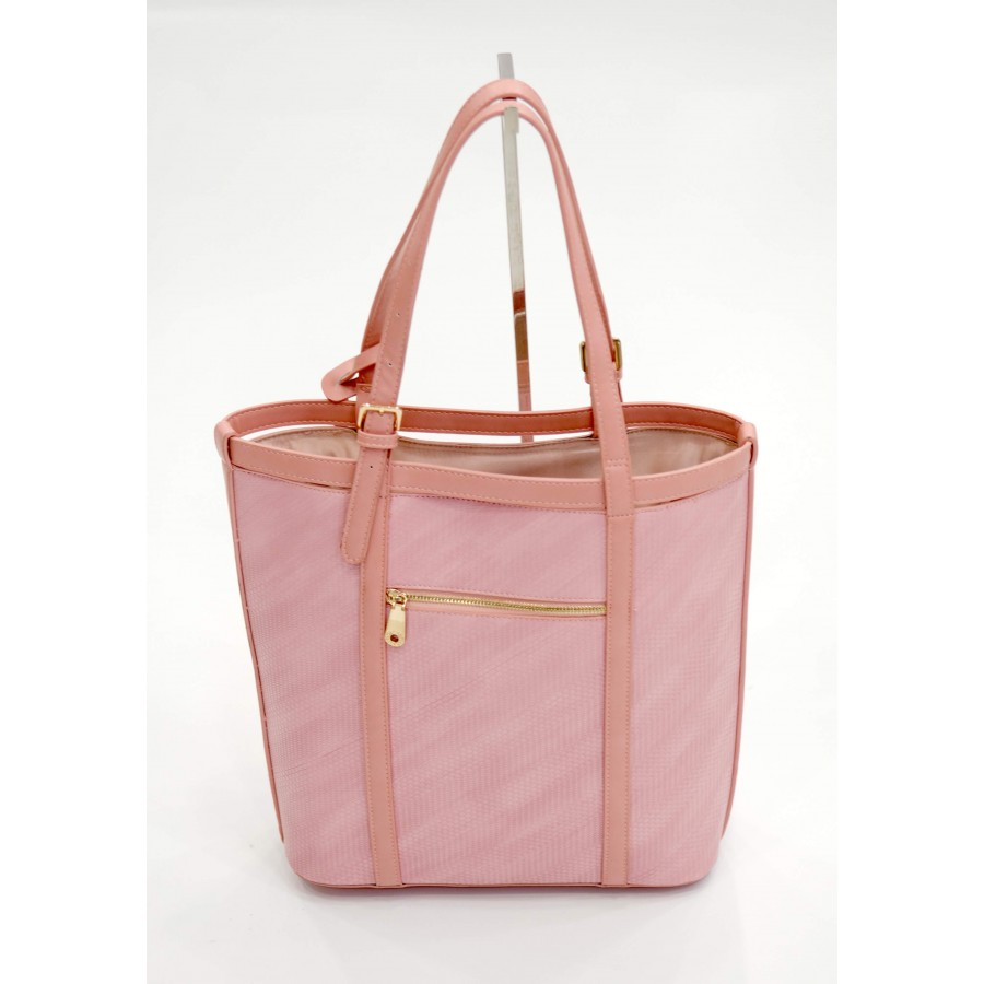 Розова дамска чанта с дълга дръжка и през рамо BAG 1176 PINK