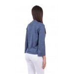 Ladies long sleeve blouse in blue B 18538 / 2019